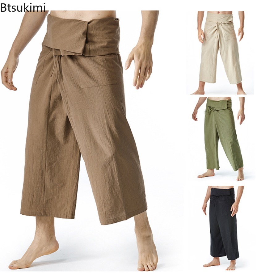 Mens Fashion Trends 2026 - กางเกงแฟชั่นผู้ชายสไตล์ชาวประมงไทย ปี 2026 ระบายอากาศได้ดี เหมาะสำหรับศิลปะการต่อสู้ ทรงหลวม