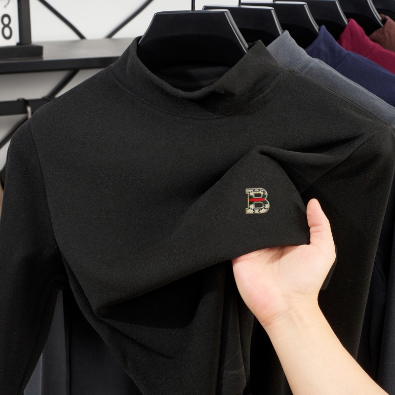 Mens Fashion Trend - เสื้อฮู้ดดี้แขนยาวคอสูงครึ่งตัวสำหรับผู้ชาย ลายพิมพ์ตัวอักษรทันสมัย เหมาะสำหรับฤดูใบไม้ผลิและฤดูใบไม้ร่วง สวมใส่ได้ทุกวัน สะดวกสบายและใช้งานได้หลากหลาย