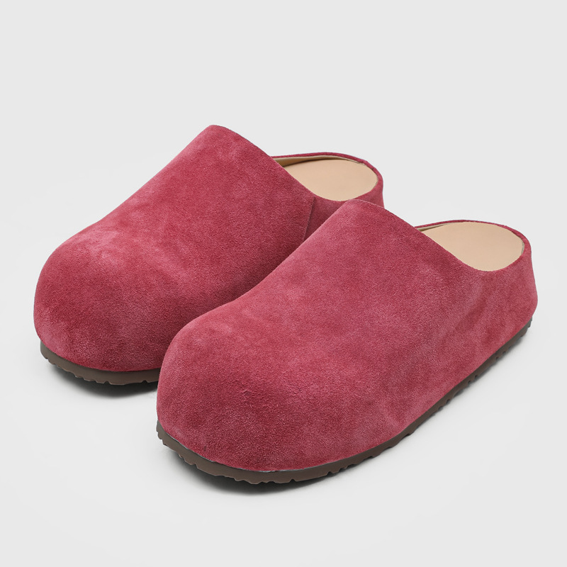 Suede Loafers Men - รองเท้าแตะแบบสวมครึ่งเท้าผู้ชาย คุณภาพสูง รองเท้าขับรถ พื้นหนา รองเท้าลำลองผู้ชาย ระบายอากาศได้ดี