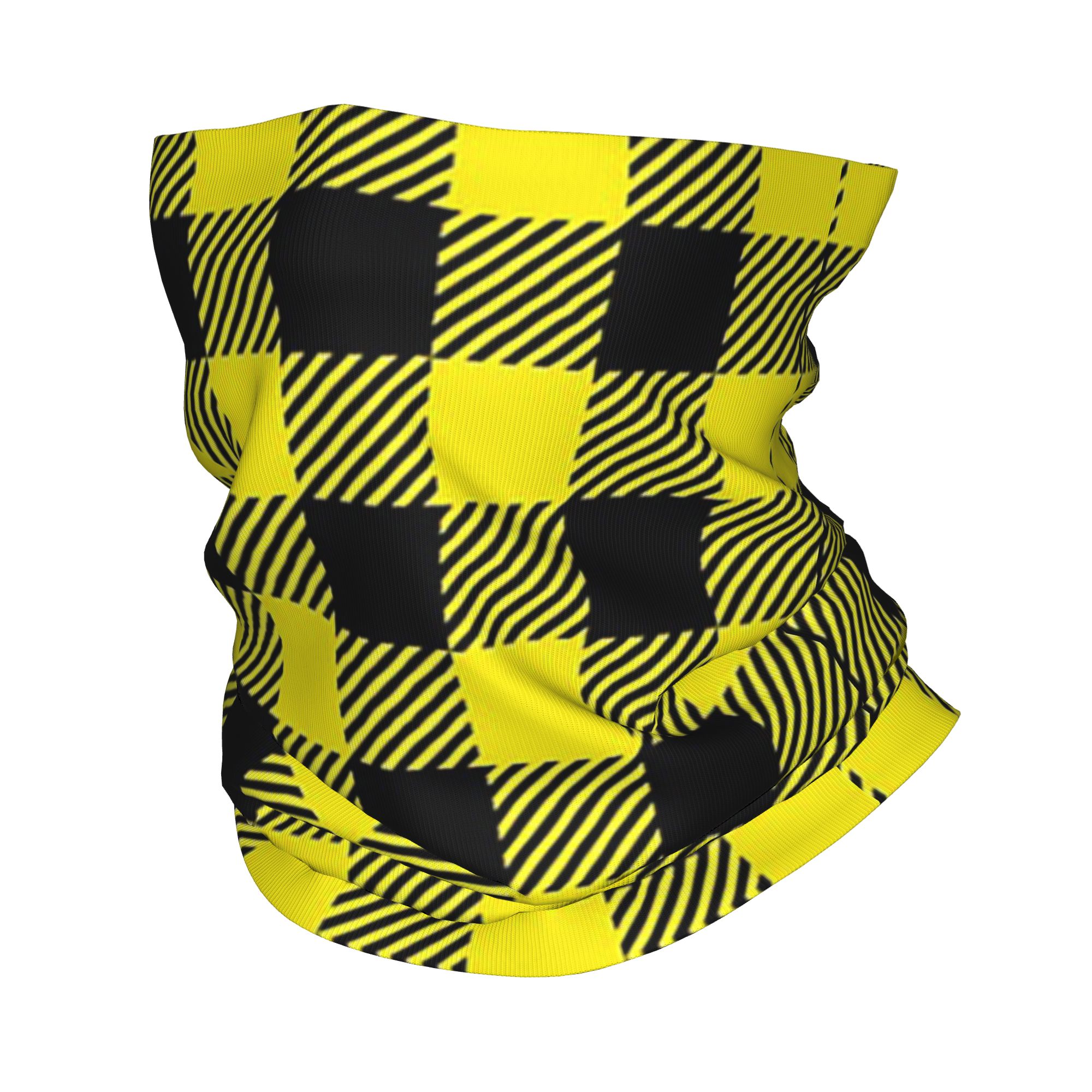 Yellow Men'S Fashion - ผ้าพันคอแบบมัลติฟังก์ชั่น ลายตารางบัฟฟาโลสีเหลืองและดำ พิมพ์ลาย ใช้ได้หลากหลาย สำหรับปั่นจักรยาน เดินป่า