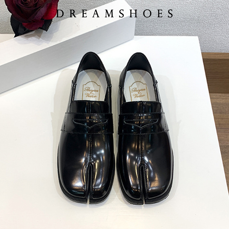 Suede Loafers Men - รองเท้าทาบิแบบสวม สไตล์โลฟเฟอร์ สำหรับผู้ชายและผู้หญิง หัวแยก นิ้วเท้าแยก พื้นบาง