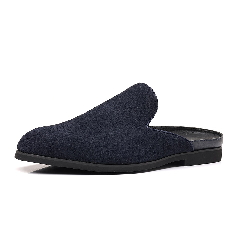 Suede Loafers Men - รองเท้าแตะหนังกลับสำหรับผู้ชาย รองเท้าโลฟเฟอร์แบบทางการ รองเท้าแตะแบบครึ่งเท้าสำหรับผู้ชาย รองเท้าดีไซเนอร์ รองเท้าแตะผู้ชาย รองเท้าแตะสำหรับผู้ชาย