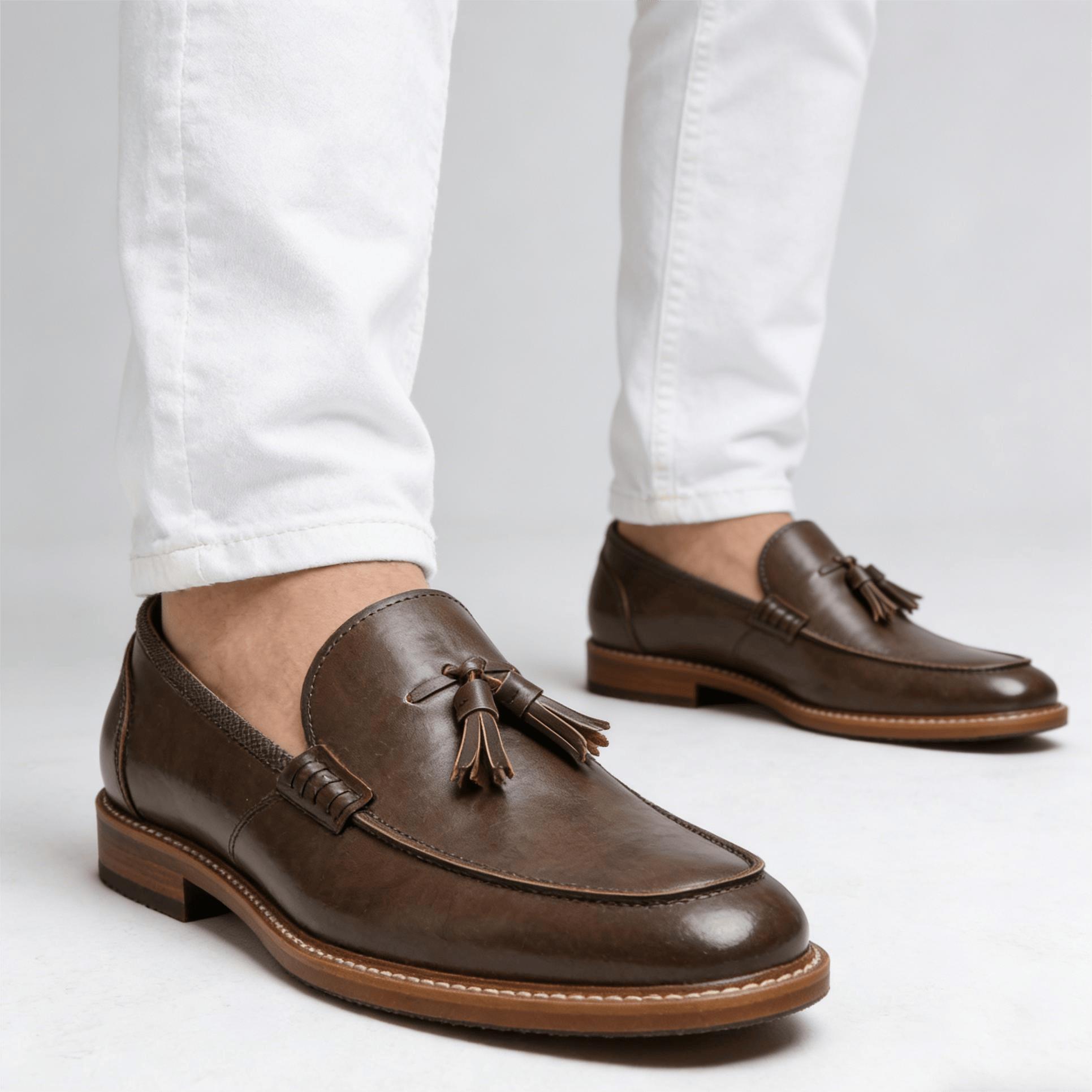 Suede Loafers Men - รองเท้าผู้ชายฤดูร้อน ระบายอากาศได้ดี แฟชั่นฤดูร้อน รองเท้าหนังผู้ชายที่ใส่สบาย