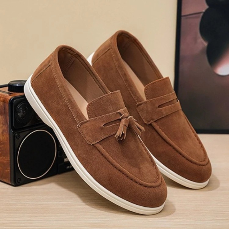 Suede Loafers Men - รองเท้าขับรถผู้ชายแฟชั่นสวมใส่สบาย รองเท้าลำลองเดินเล่นกลางแจ้ง รองเท้าผู้ชายแบบสวม