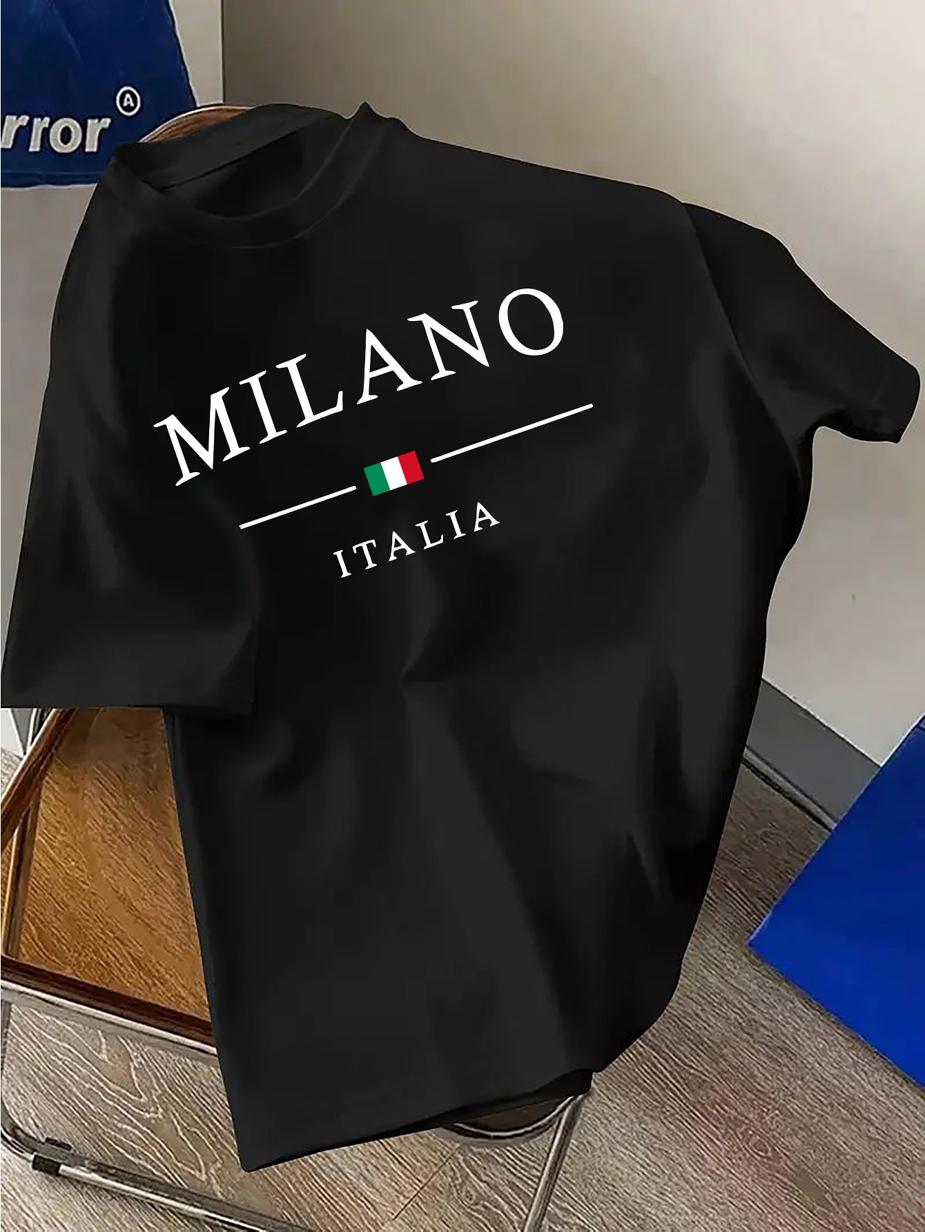 Milan Men'S Fashion - เสื้อยืดแขนสั้นคอกลมลำลองฤดูร้อนผู้ชายผ้าฝ้ายแท้ 100% พิมพ์ลายมิลานแขนสั้นแฟชั่นฮาราจูกุ