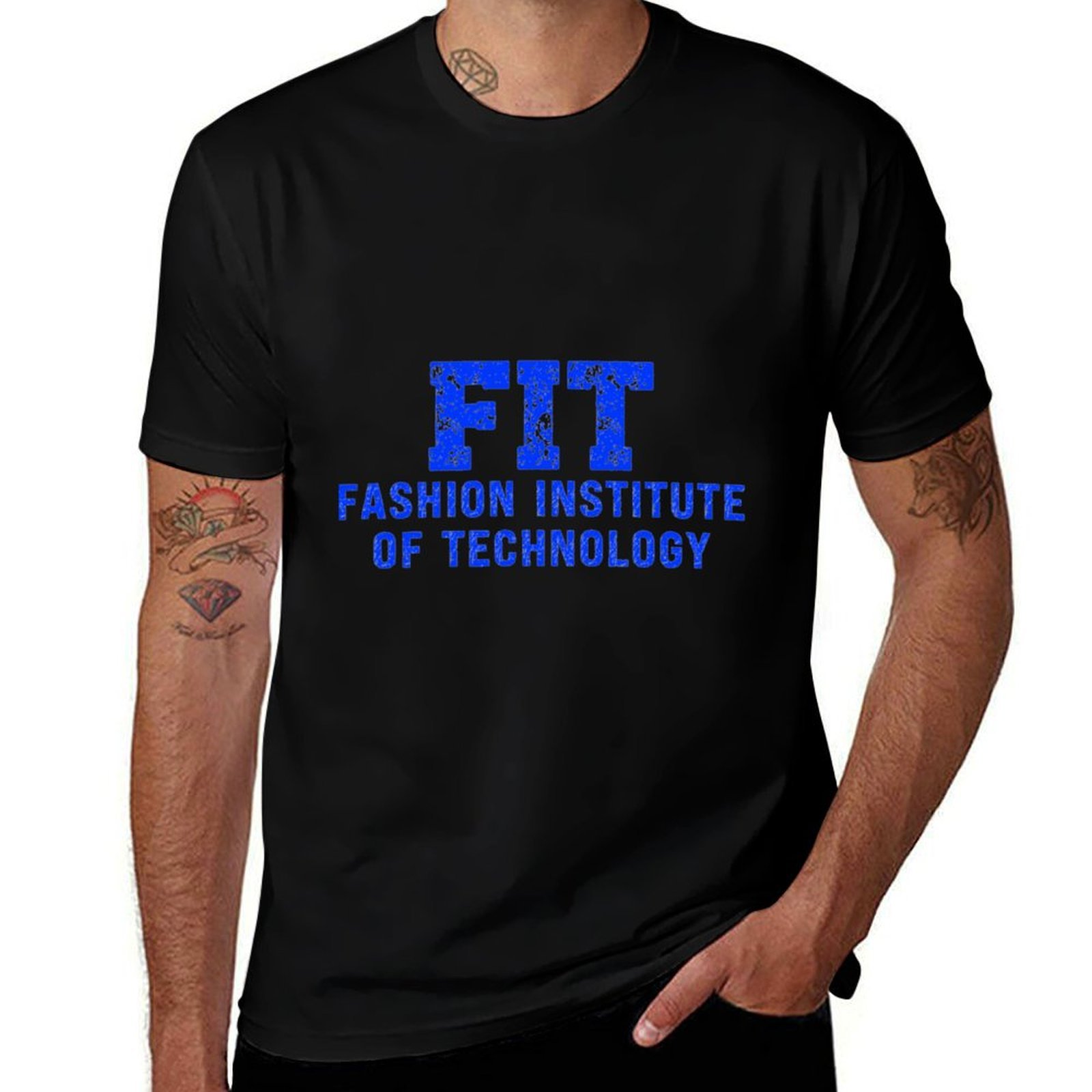 Men'S Fashion Nyc - สถาบันเทคโนโลยีแฟชั่น FIT NYC - เสื้อยืดผู้ชายลายตัวอักษรแบบวินเทจสไตล์วิทยาลัย เสื้อยืดฤดูร้อน
