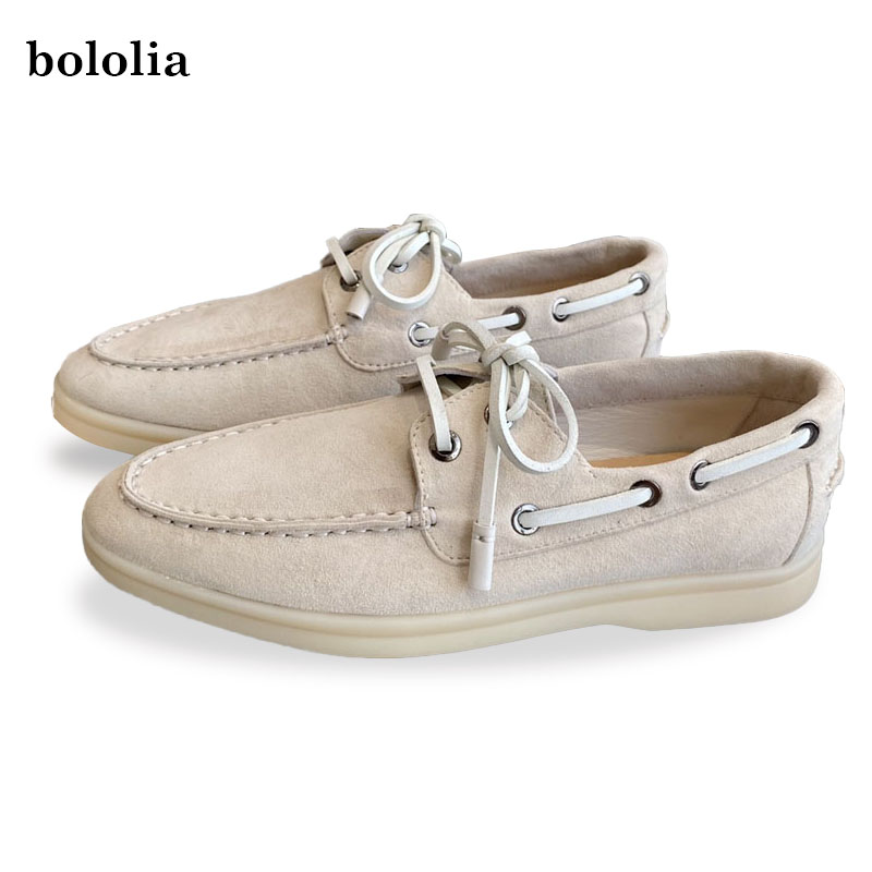 Suede Loafers Men - รองเท้าหนังแท้คุณภาพสูง รองเท้าโลฟเฟอร์คู่รัก สไตล์วินเทจ รองเท้าโลฟเฟอร์หนังกลับ รองเท้าลำลองผู้หญิง แฟชั่นผู้ชาย