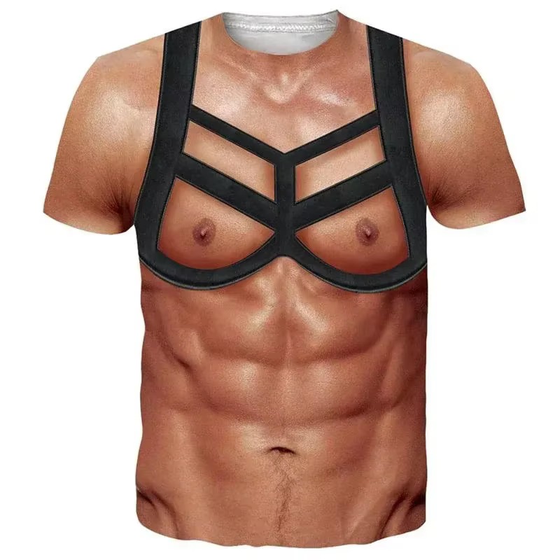 Muscle Tee Workout - เสื้อยืดพิมพ์ลาย 3 มิติ ลายกล้ามเนื้อตลกๆ ปี 2026