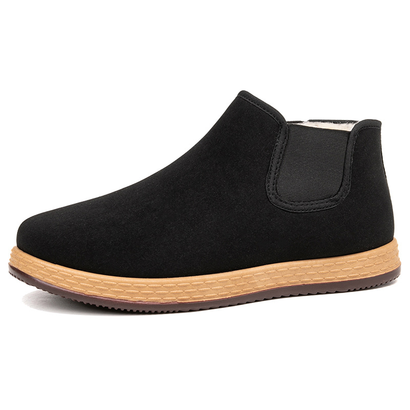 Men Fashion Vintage - รองเท้าผ้าฝ้ายผู้ชาย รองเท้าบูทผ้าฝ้ายสำหรับฤดูหนาวแบบใหม่บุขนหนานุ่ม แฟชั่นวินเทจ สวมใส่สบาย ไม่ลื่น เหมาะสำหรับกิจกรรมกลางแจ้ง