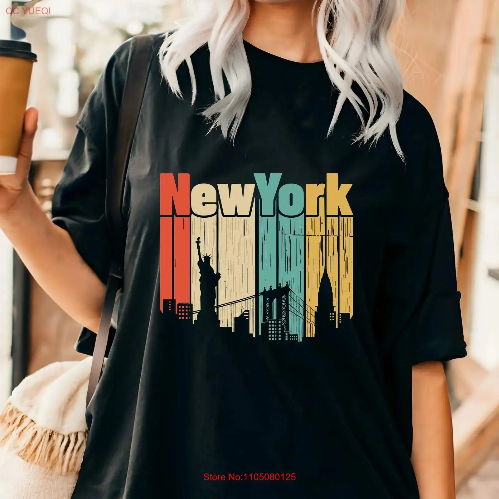 Men'S Fashion Nyc - เสื้อยืดสไตล์เรโทรนิวยอร์ก ท่องเที่ยวสหรัฐอเมริกา คอนเสิร์ตในเมืองนิวยอร์ก สำหรับแฟนๆ วินเทจ ล้างสีเล็กน้อย