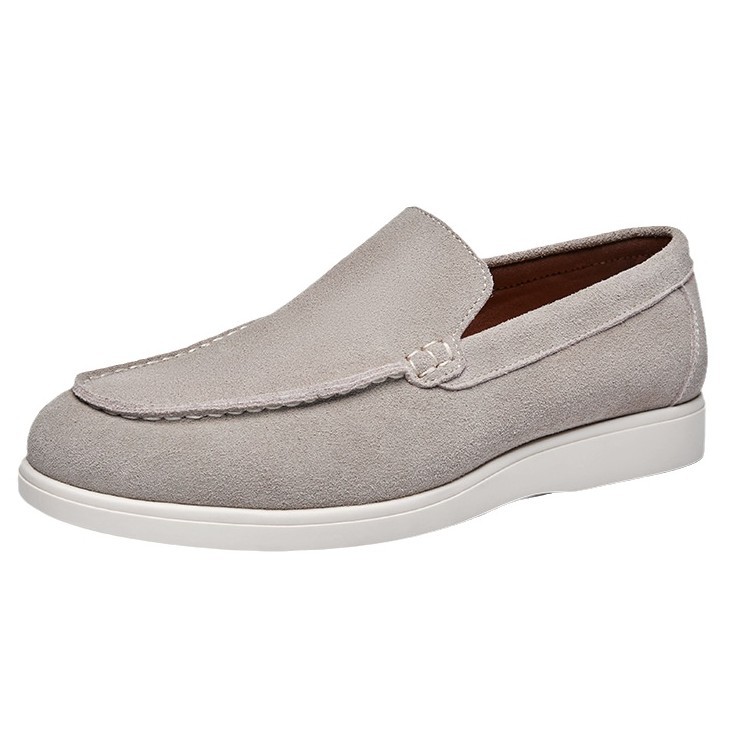 Suede Loafers Men - Casual Men's ของแท้หนังผู้ชาย Lazy Anti-SLIP Bean