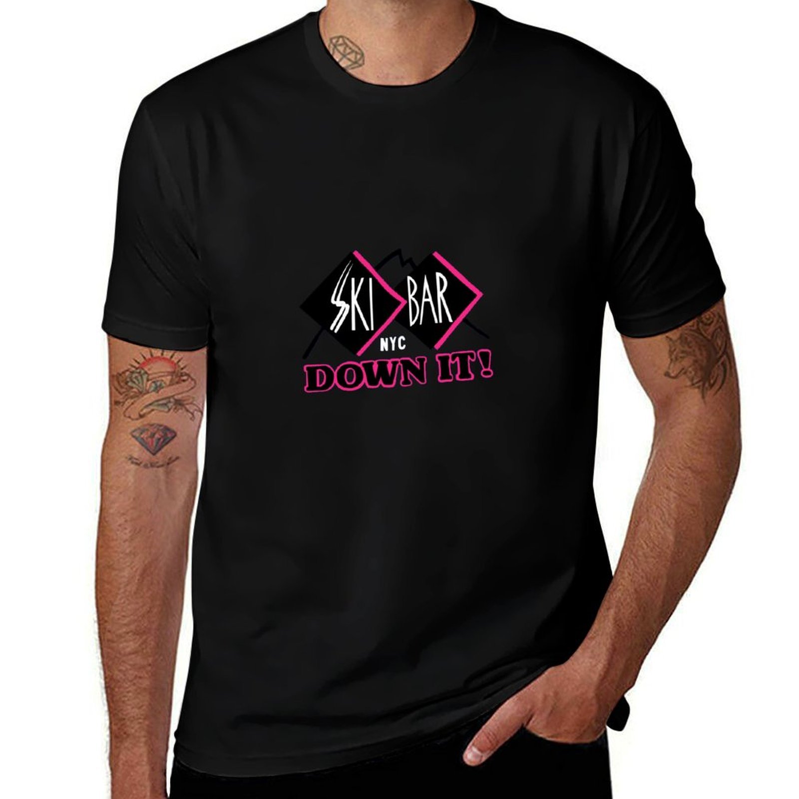 Men'S Fashion Nyc - เสื้อยืด Ski Bar NYC แฟชั่นเรียบง่าย สไตล์ลำลอง