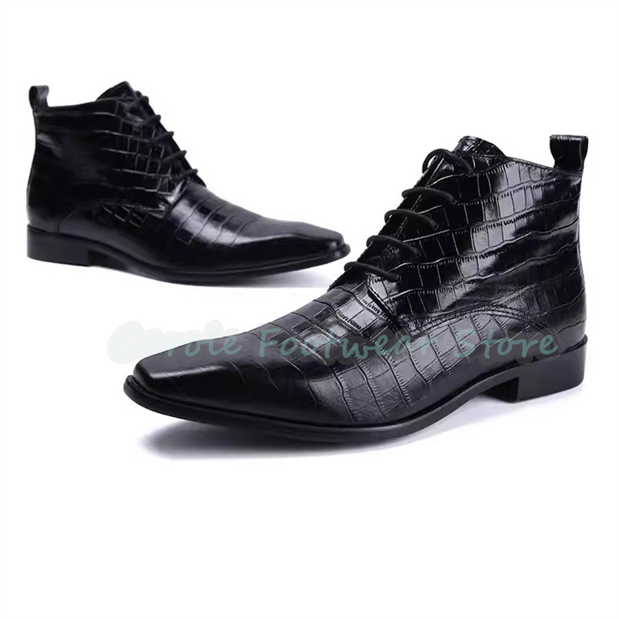 รองเท้าบูทข้อเท้าหนังแท้แฟชั่น - Men'S Fashion For Wedding บทวิจารณ์และราคา