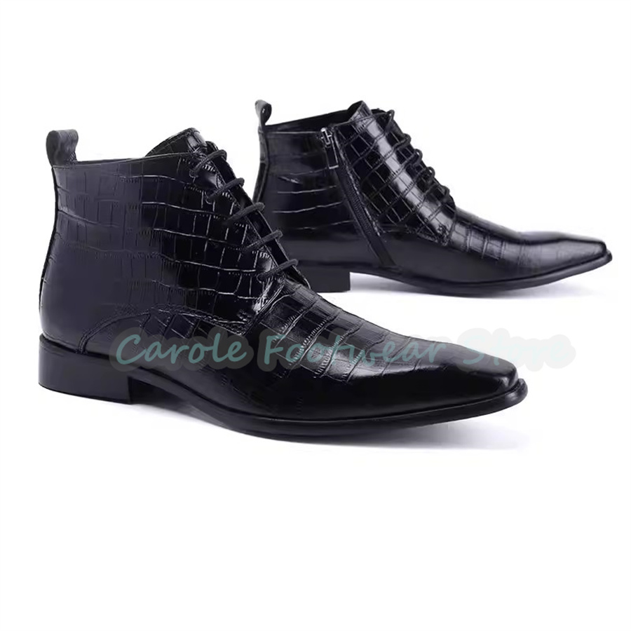 รองเท้าบูทข้อเท้าหนังแท้แฟชั่น - Men'S Fashion For Wedding บทวิจารณ์และราคา