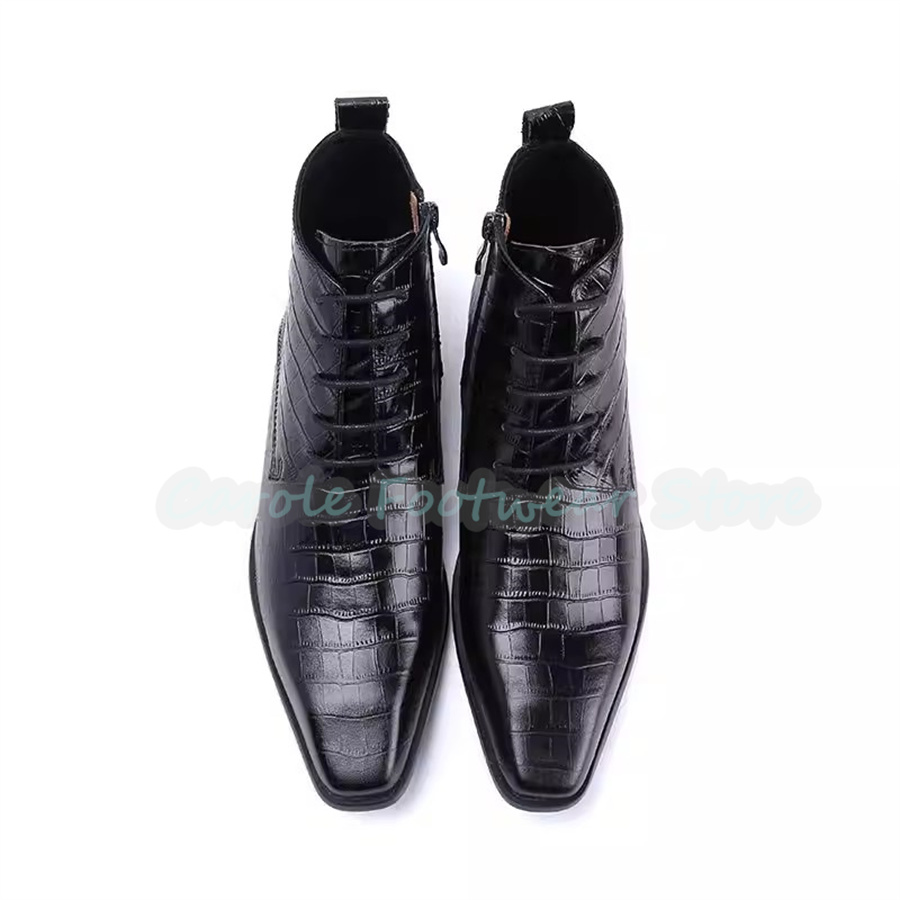 รองเท้าบูทข้อเท้าหนังแท้แฟชั่น - Men'S Fashion For Wedding บทวิจารณ์และราคา