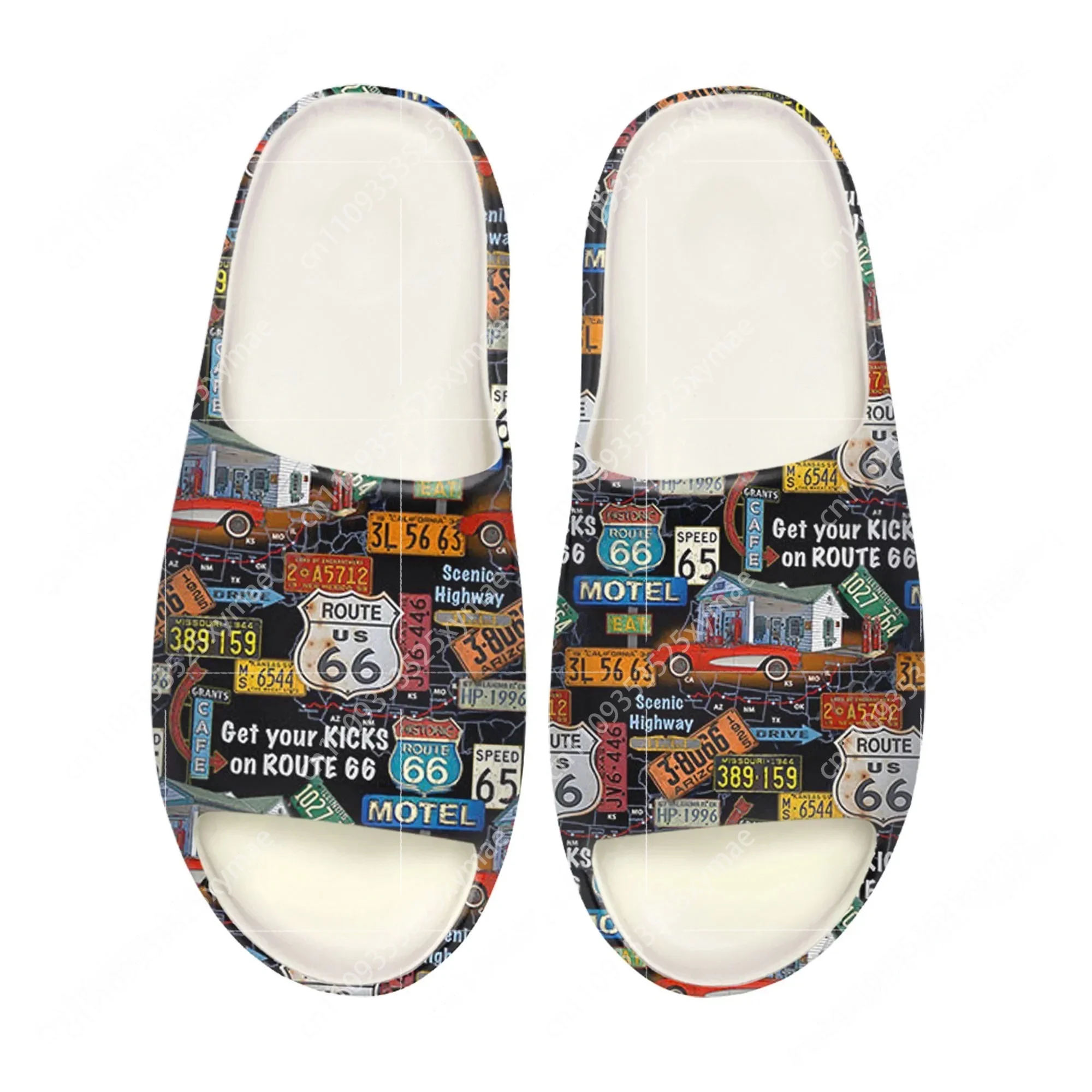 รองเท้าแตะพื้นนิ่มลายป้ายทะเบี - Mens Fashion Sandals บทวิจารณ์และราคา