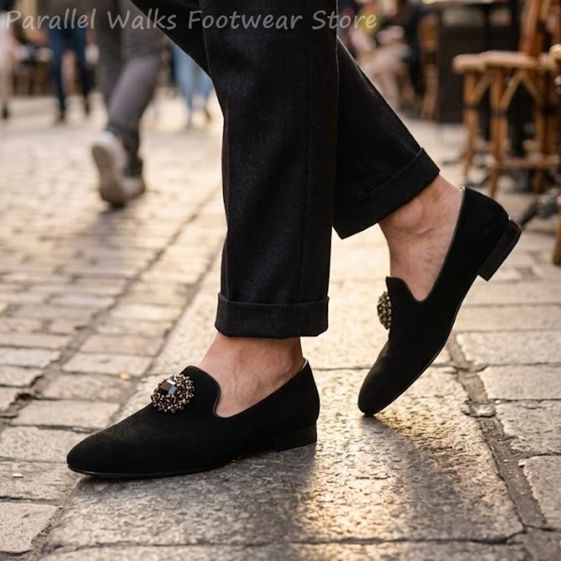 รองเท้าหนังกลับผู้ชายแบบสวมประ - Suede Loafers Men บทวิจารณ์และราคา