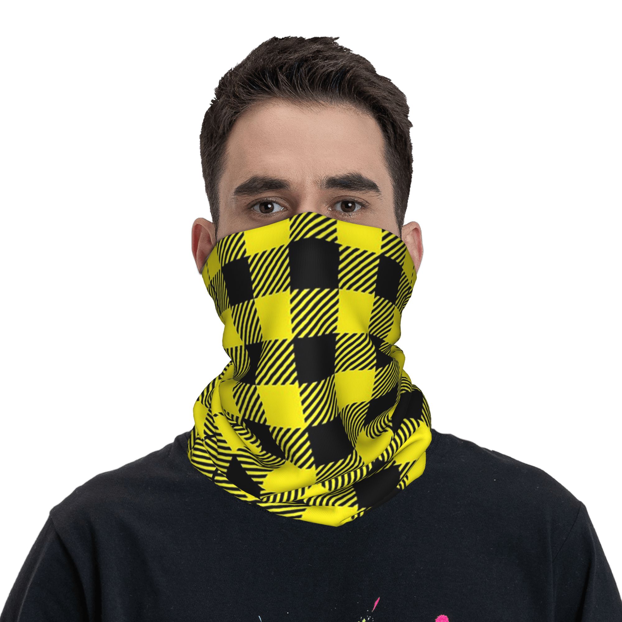 ผ้าพันคอแบบมัลติฟังก์ชั่น ลายต - Yellow Men'S Fashion บทวิจารณ์และราคา