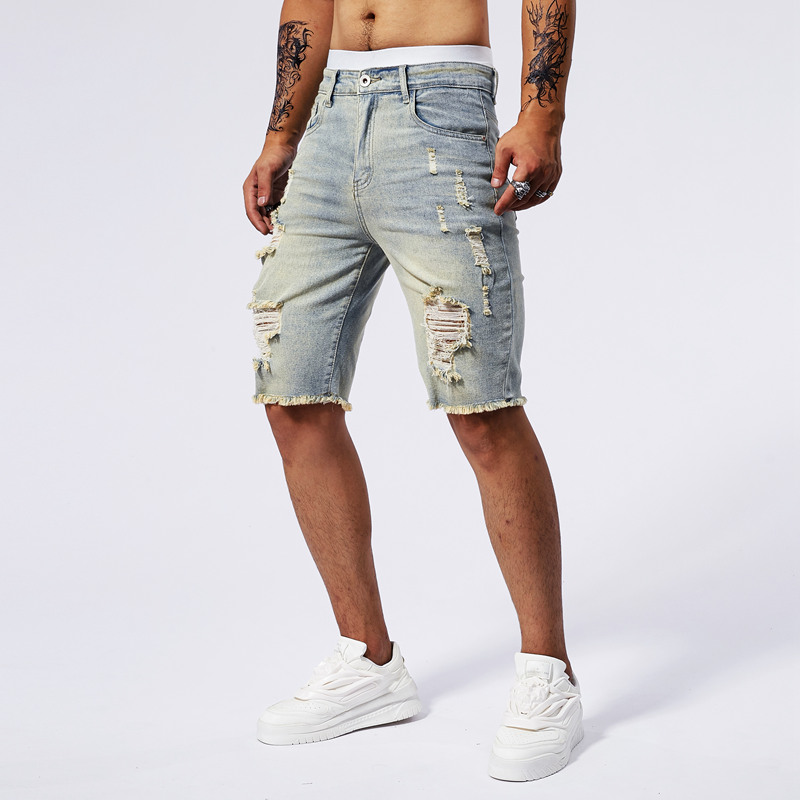 2025 ฤดูร้อนใหม่ผู้ชาย Ripped  - Men'S Fashion Pants 2025 บทวิจารณ์และราคา