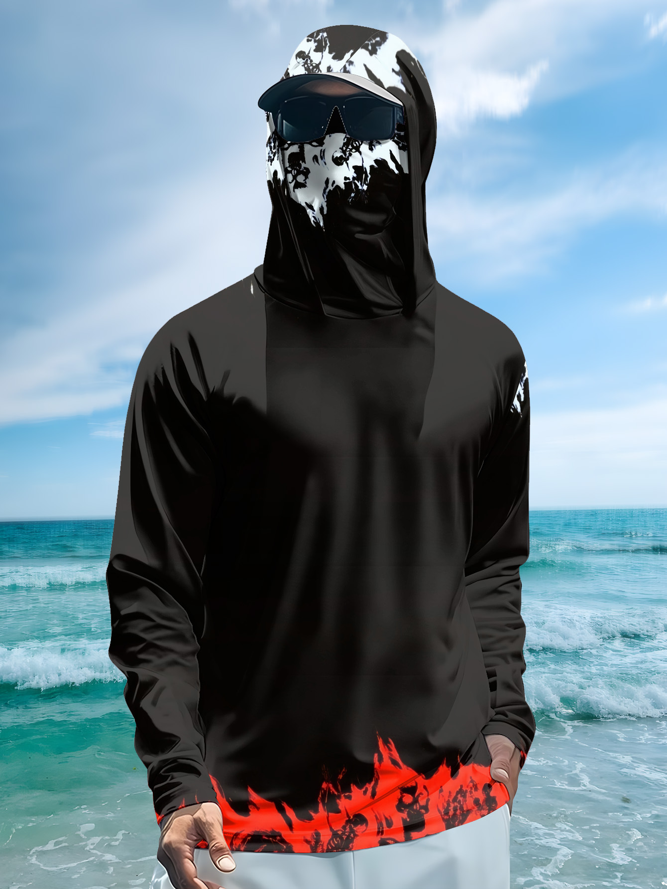 เสื้อตกปลาผู้ชายแบบมีฮู้ด แขนย - Men Fashion Upper บทวิจารณ์และราคา