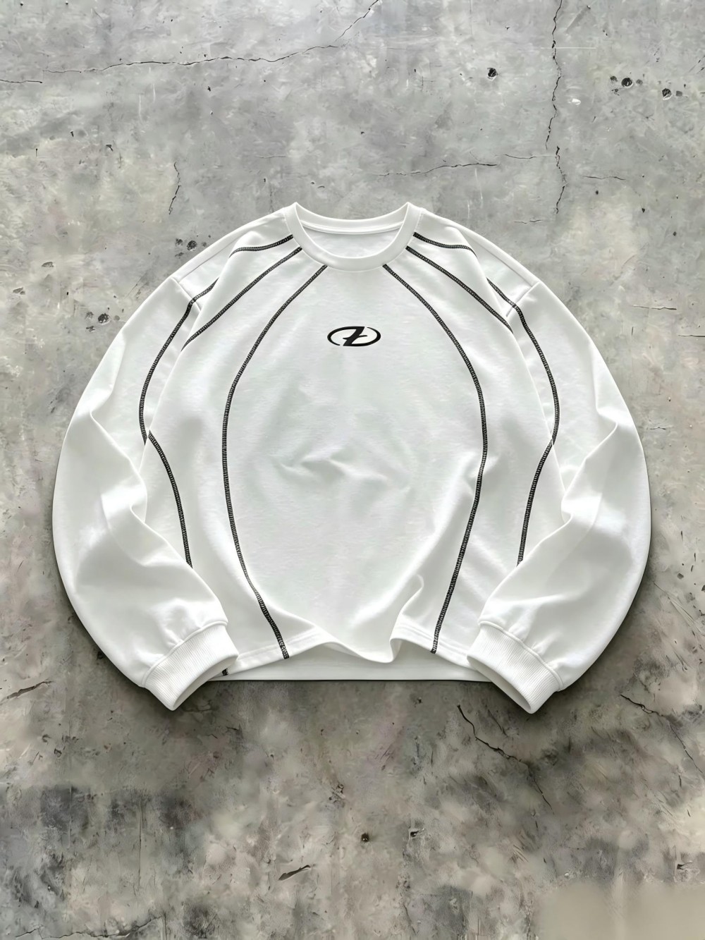 เสื้อยืดแขนยาวคอกลมลายพิมพ์ตัว - Men Fashion Upper บทวิจารณ์และราคา