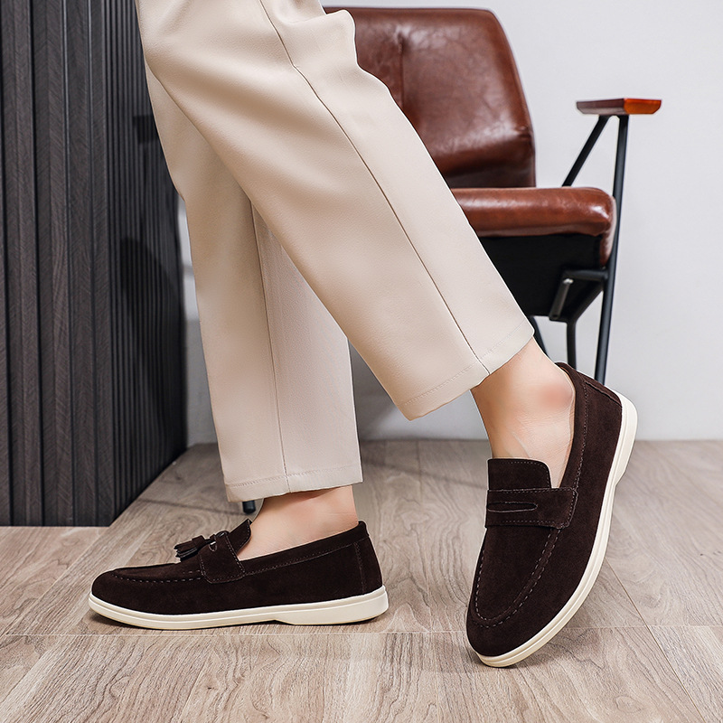 รองเท้าขับรถผู้ชายแฟชั่นสวมใส่ - Suede Loafers Men บทวิจารณ์และราคา