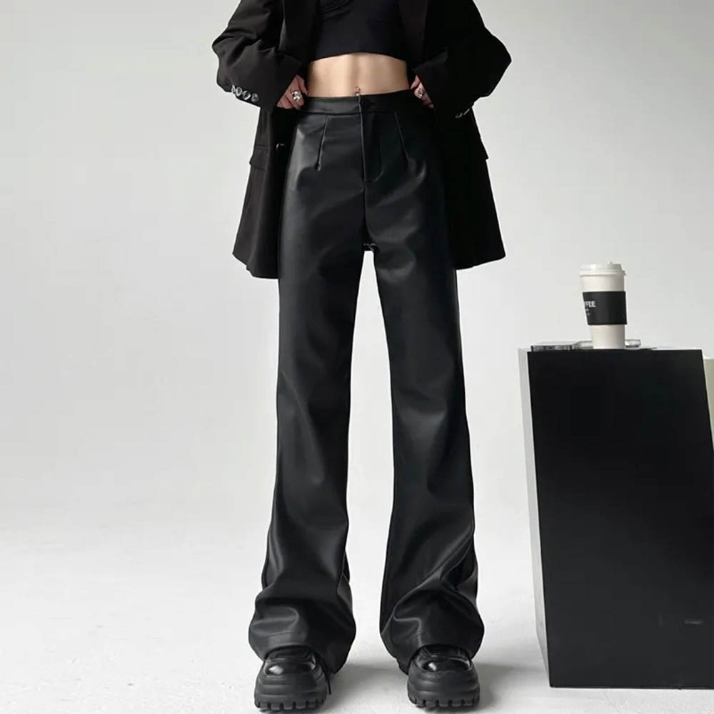กางเกงหนัง PU สีพื้นสำหรับผู้ช - Men'S Fashion Pants 2025 บทวิจารณ์และราคา