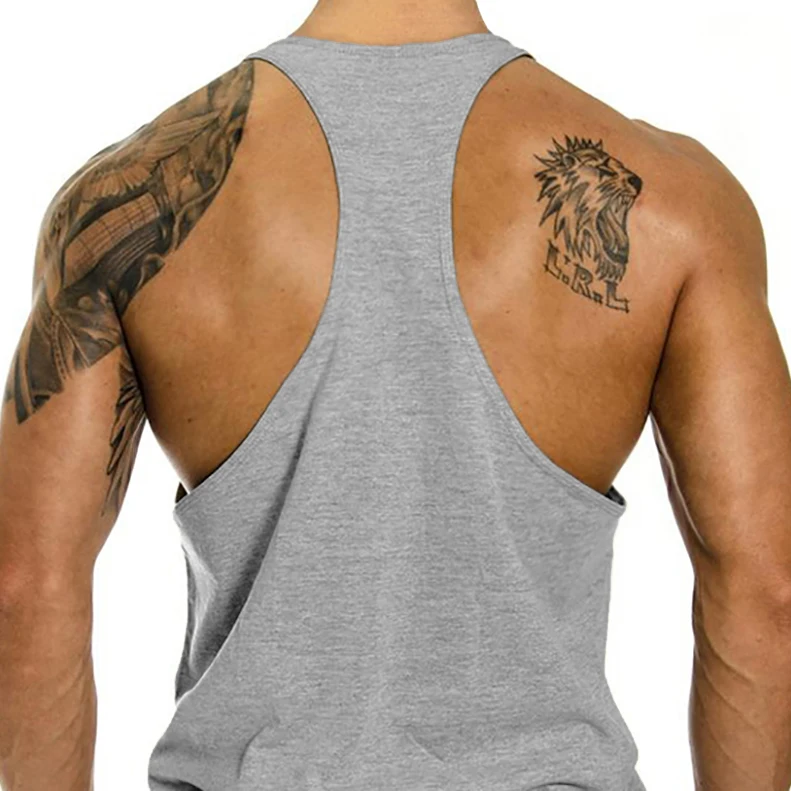 ผู้ชายผ้าฝ้ายแขนกุดTeesยิมเพาะ - Muscle Tee Workout บทวิจารณ์และราคา