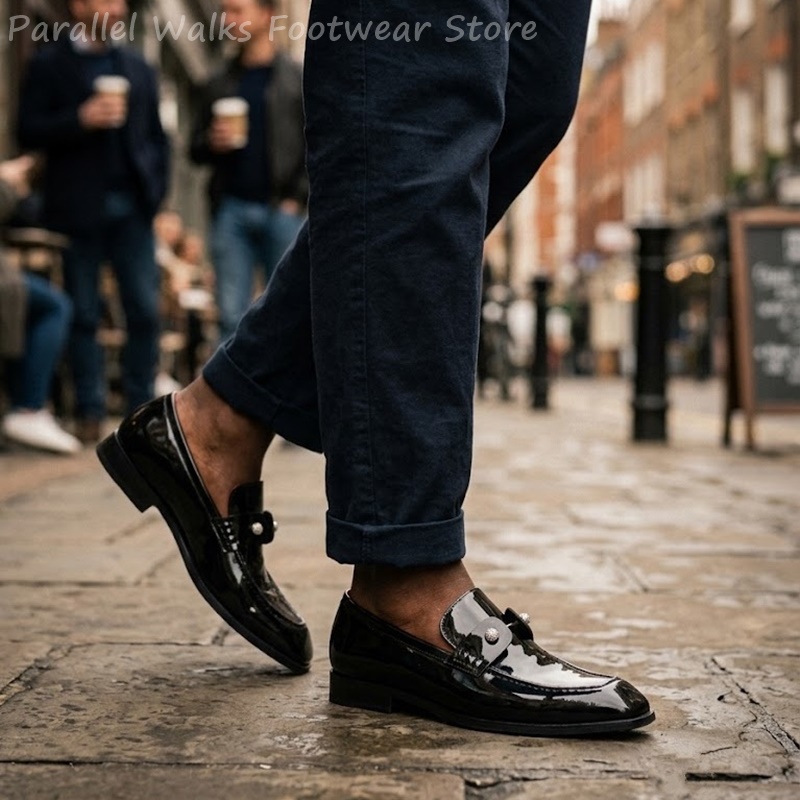 รองเท้าโลฟเฟอร์ผู้ชายสีดำหนังแ - Suede Loafers Men บทวิจารณ์และราคา