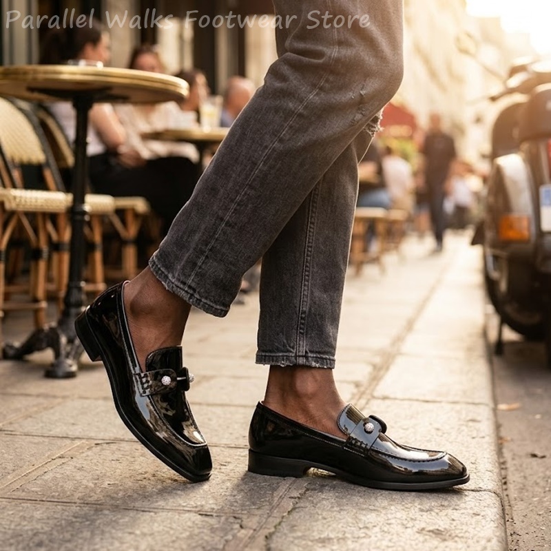 รองเท้าโลฟเฟอร์ผู้ชายสีดำหนังแ - Suede Loafers Men บทวิจารณ์และราคา