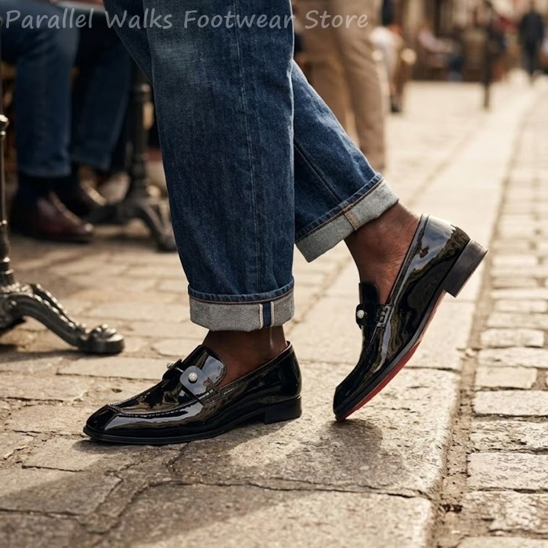 รองเท้าโลฟเฟอร์ผู้ชายสีดำหนังแ - Suede Loafers Men บทวิจารณ์และราคา