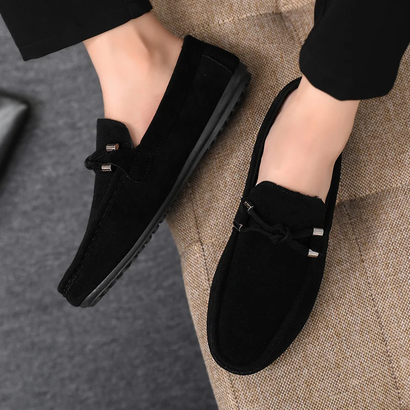 รองเท้าลำลองผู้ชาย แฟชั่นรองเท - Suede Loafers Men บทวิจารณ์และราคา