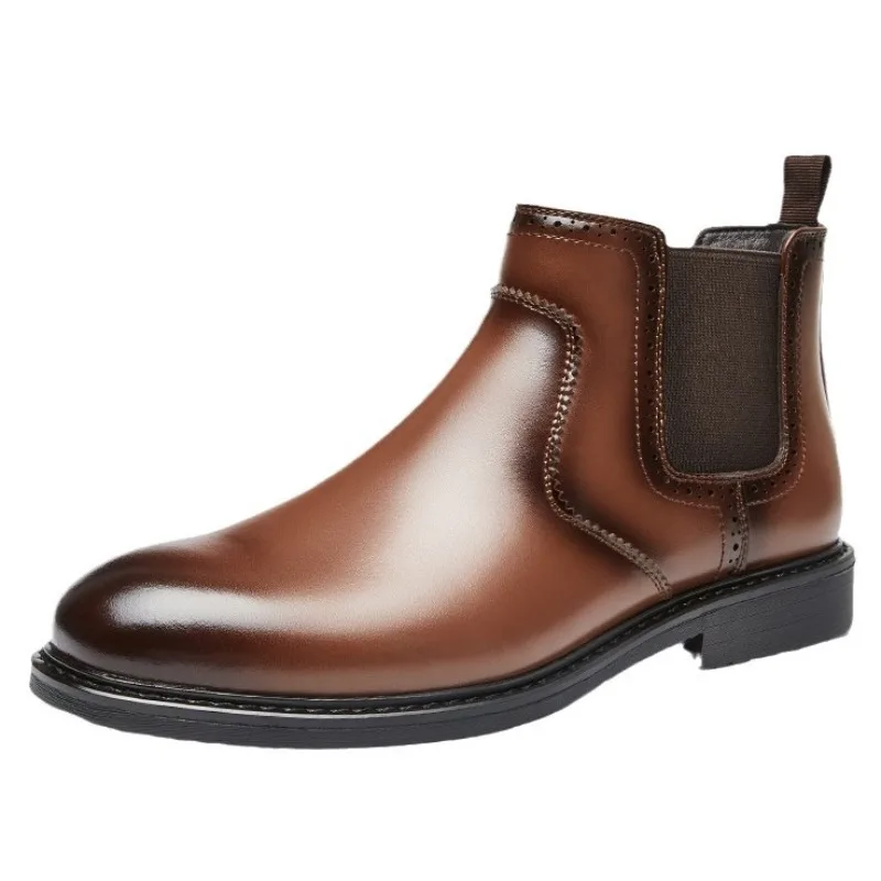 รองเท้าบูทหนังผู้ชายสไตล์วินเท - Men Fashion Vintage บทวิจารณ์และราคา
