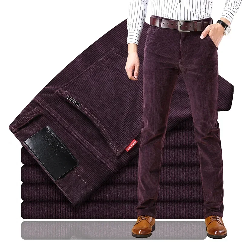 กางเกงขายาวผ้าลูกฟูกทรงตรงหลวม - Men'S Fashion Pants 2025 บทวิจารณ์และราคา