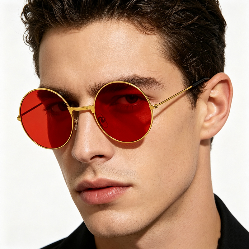 แว่นกันแดดทรงกลมวินเทจคลาสสิกส - Yellow Men'S Fashion บทวิจารณ์และราคา