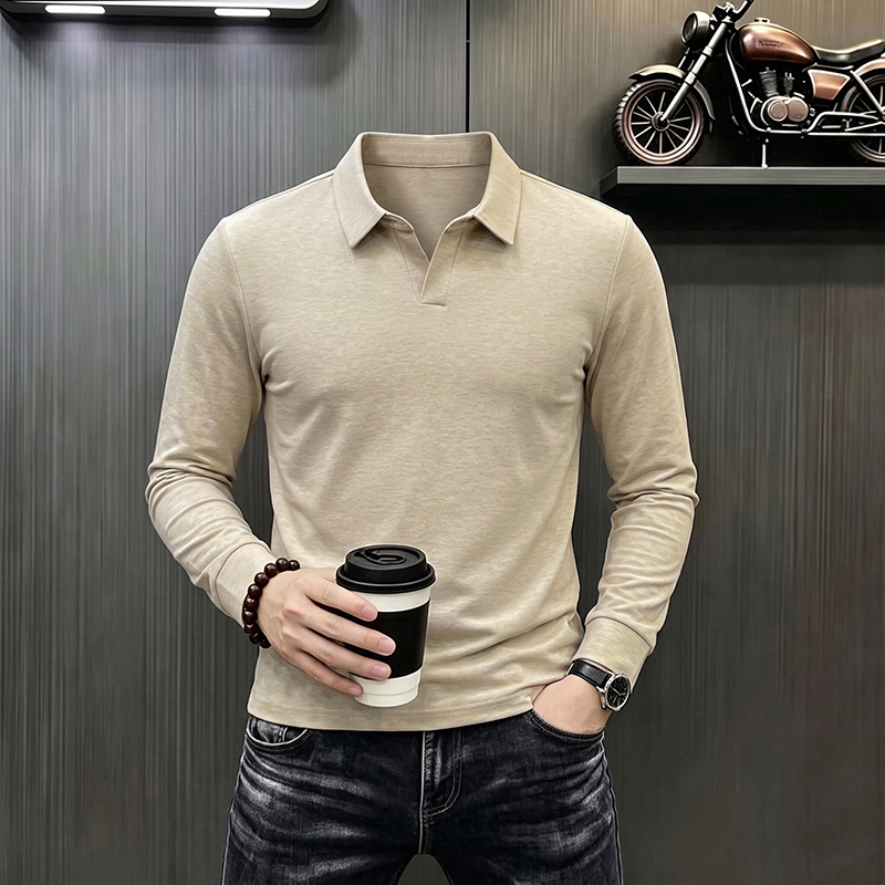 เสื้อโปโลแขนยาวผู้ชายสไตล์ลำลอ - Men Fashion Upper บทวิจารณ์และราคา