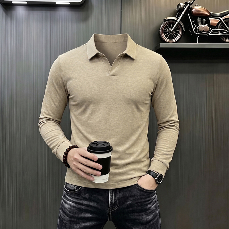 เสื้อโปโลแขนยาวผู้ชายสไตล์ลำลอ - Men Fashion Upper บทวิจารณ์และราคา