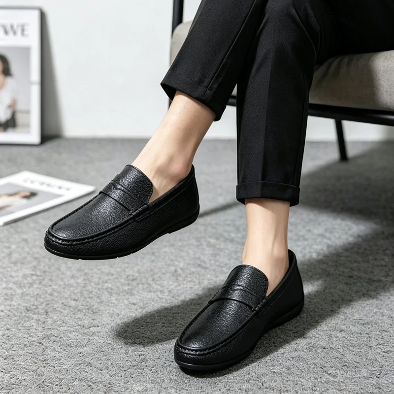รองเท้าลำลองดีไซน์คลาสสิกสำหรั - Suede Loafers Men บทวิจารณ์และราคา