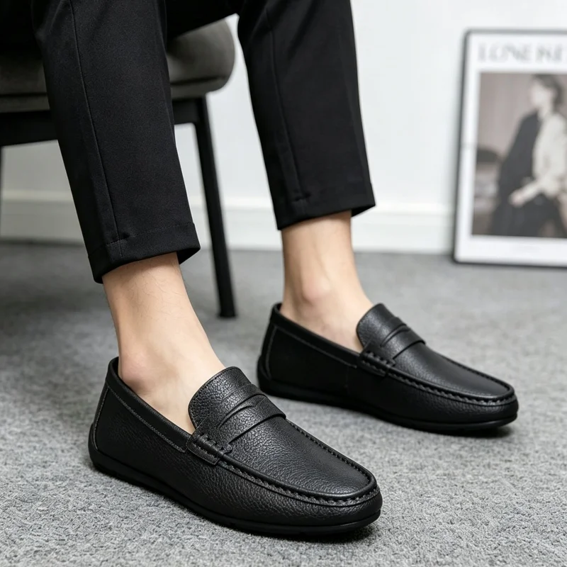 รองเท้าลำลองดีไซน์คลาสสิกสำหรั - Suede Loafers Men บทวิจารณ์และราคา