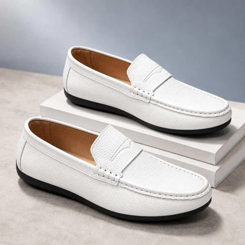 รองเท้าลำลองดีไซน์คลาสสิกสำหรั - Suede Loafers Men บทวิจารณ์และราคา