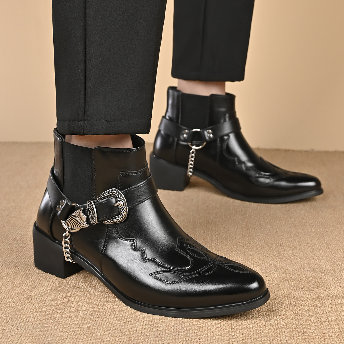 รองเท้าบูทคาวบอยวินเทจหนังแท้ท - Men Fashion Vintage บทวิจารณ์และราคา
