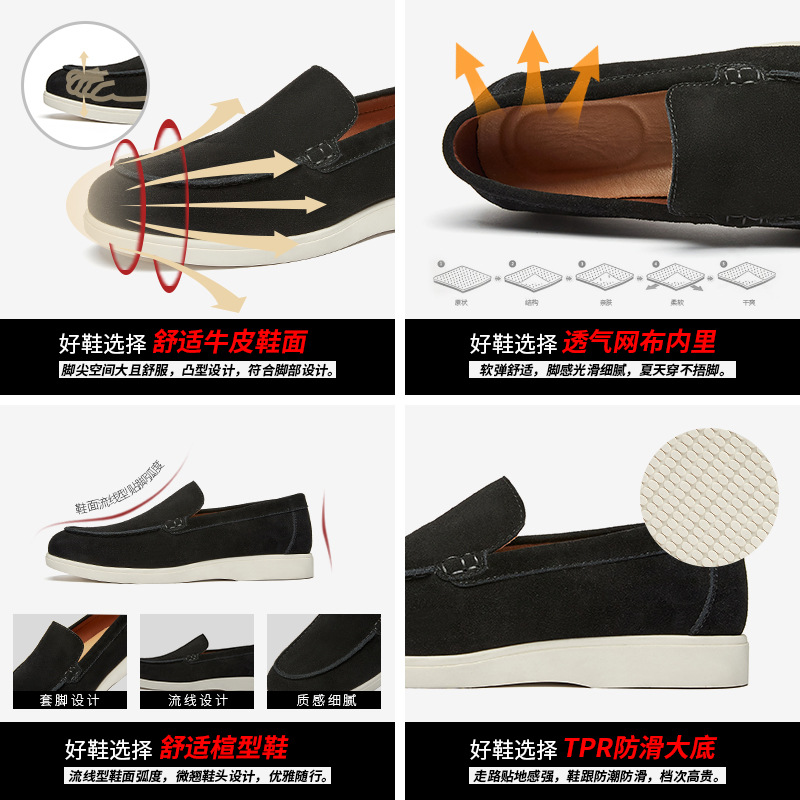 Casual Men's ของแท้หนังผู้ชาย  - Suede Loafers Men บทวิจารณ์และราคา