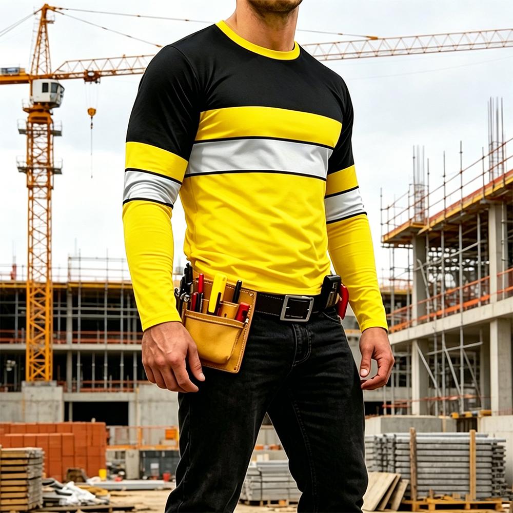 เสื้อยืดแขนยาวลายทางสีสันสดใสค - Men Fashion Upper บทวิจารณ์และราคา