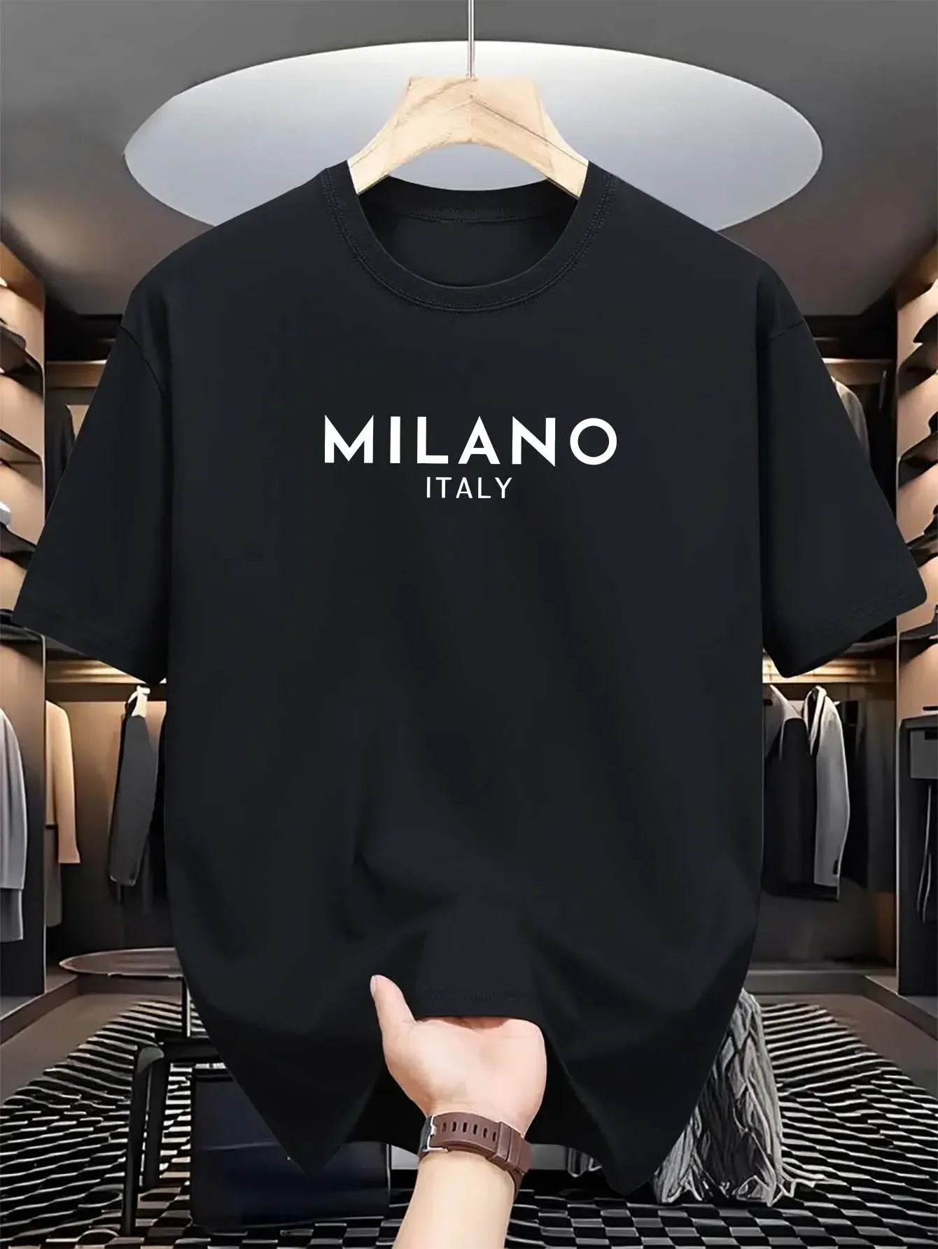 เสื้อเชิ้ตแขนสั้นคอกลมพิมพ์ลาย - Milan Men'S Fashion บทวิจารณ์และราคา