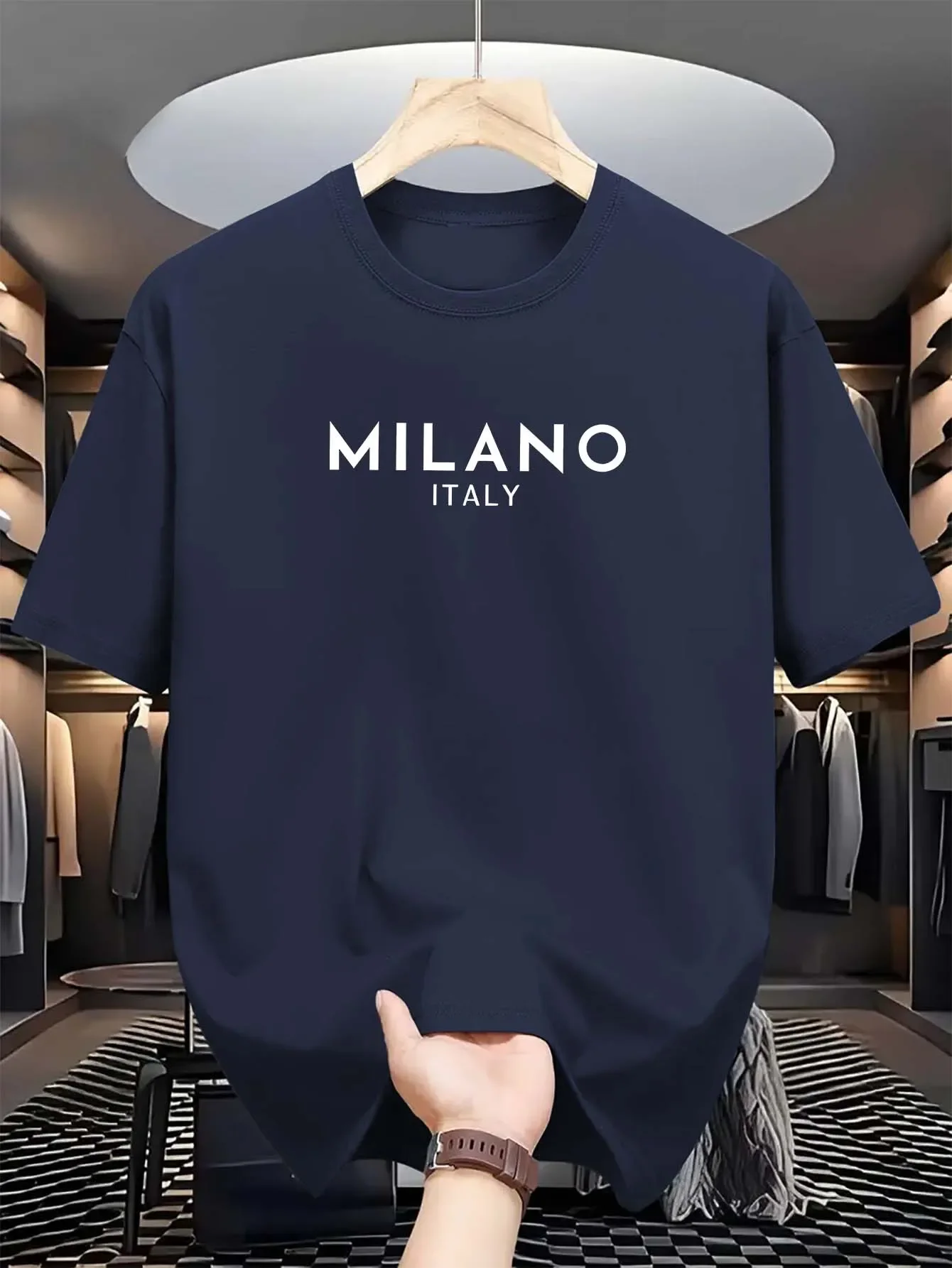 เสื้อเชิ้ตแขนสั้นคอกลมพิมพ์ลาย - Milan Men'S Fashion บทวิจารณ์และราคา