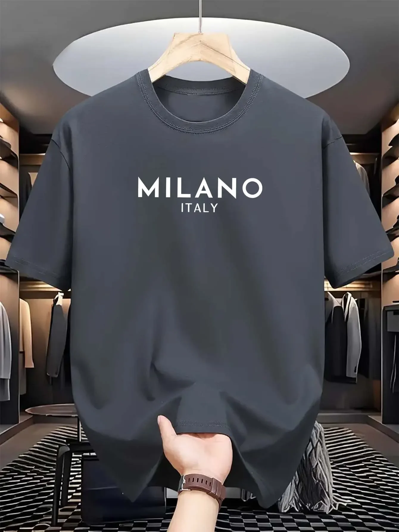 เสื้อเชิ้ตแขนสั้นคอกลมพิมพ์ลาย - Milan Men'S Fashion บทวิจารณ์และราคา